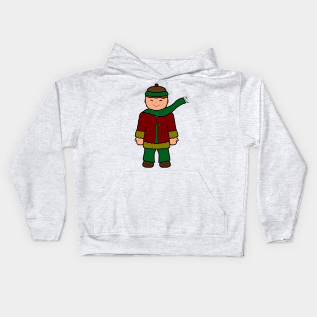 Christmas Boy Freezing Kids Hoodie by holidaystore